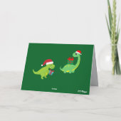 楽しいティラノサウルス クリスマス ホリデー カード (裏面)