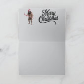 楽しいティラノサウルス クリスマス ホリデー カード (内部)