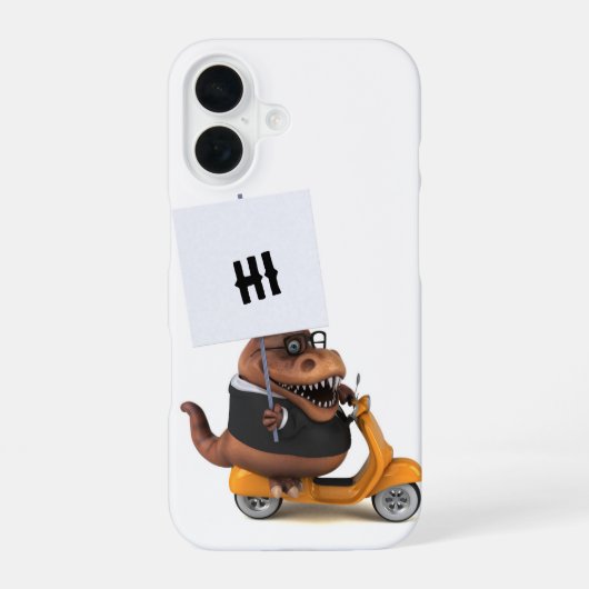楽しいティラノサウルス 3D イラスト iPhone 16ケース (裏面)