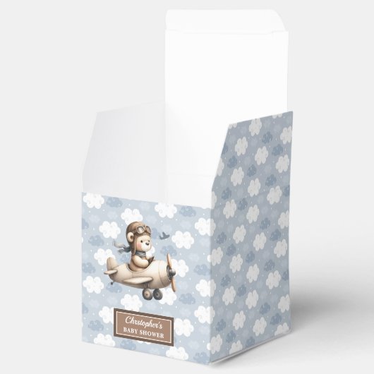 楽しいテディベアパイロットパーティーベビー特典ボックス フェイバーボックス (オープン)