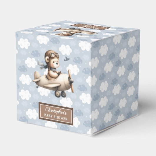 楽しいテディベアパイロットパーティーベビー特典ボックス フェイバーボックス (裏面サイド)