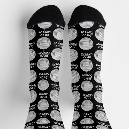 楽しいディスコボールディスコカウボーイ独身 ソックス (上部)