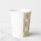 楽しいデイジーパターンオンパステル背景 紙コップ (右)