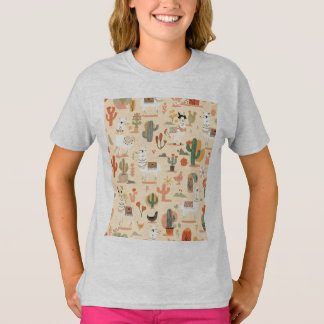 楽しいデザートラマパターン Tシャツ