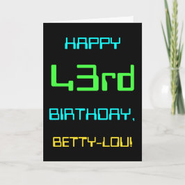 楽しいデジタルコンピューティングテーマの43歳の誕生日 カード