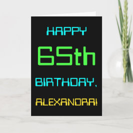 楽しいデジタルコンピューティングテーマの65歳の誕生日 カード