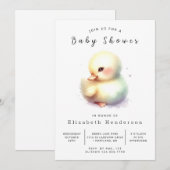 楽しいデジタルダックベビーシャワー 招待状 (正面/裏面)