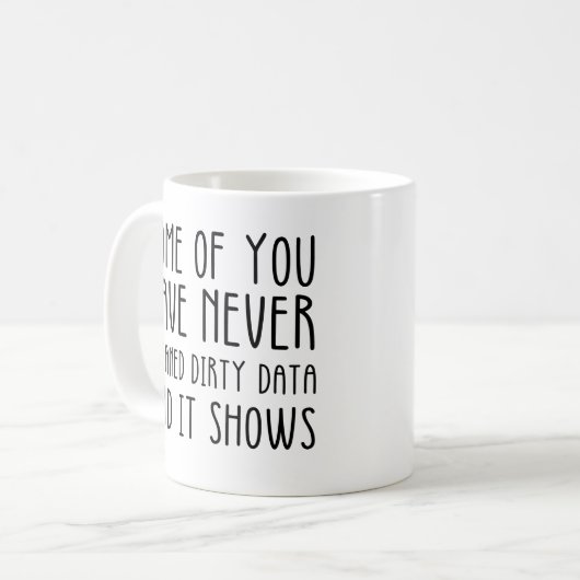 楽しいデータ仕事のためのデータアナリストとデータサイエンティスト コーヒーマグカップ (正面左)