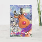 楽しいトナカイのクリスマスカード カード (正面)