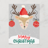楽しいトナカイのクリスマスホリデー ポストカード (正面)