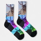 楽しいトナカイ柄の靴下 ソックス (右)