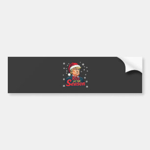 楽しいトランプクリスマスのサンタのシーズン バンパーステッカー