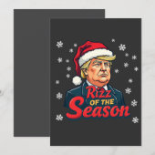 楽しいトランプクリスマスのサンタのシーズン 招待状 (正面/裏面)
