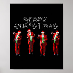 楽しいトランプダンスサンタクロースクリスマスXmasパジャマ ポスター