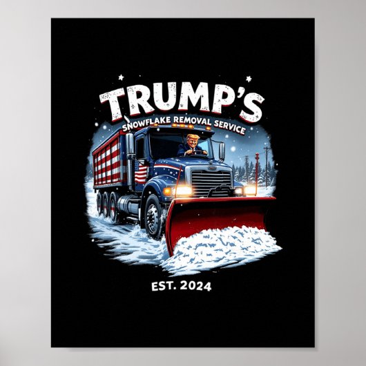 楽しいトランプ勝利の雪片除去サービス トランプ ポスター (正面)