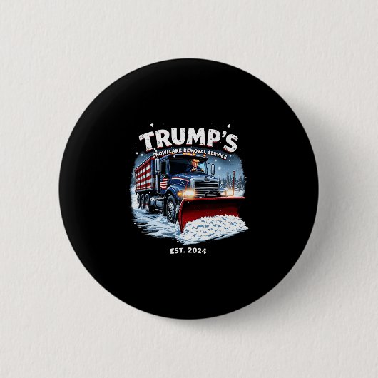 楽しいトランプ勝利の雪片除去サービス トランプ 缶バッジ (正面)
