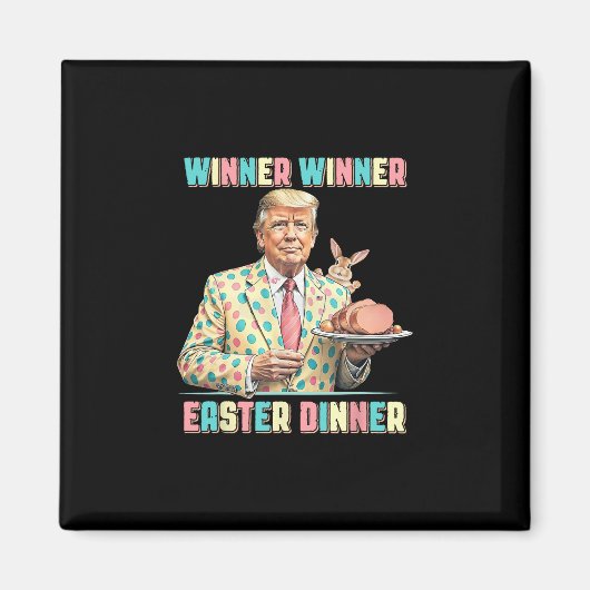 楽しいトランプ勝者イースターの夕食イースターの日 マグネット (正面)