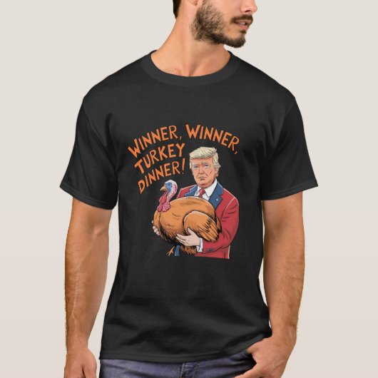楽しいトランプ勝者勝者七面鳥のディナー感謝祭 Tシャツ (正面)