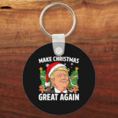 楽しいトランプ2024クリスマスを再び偉大に男物 キーホルダー (正面)