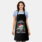 楽しいトランプ2024クリスマスを再び偉大に エプロン (着用した状態)