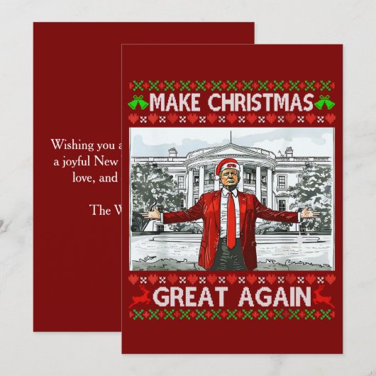 楽しいトランプ サンタ帽子 クリスマスを再び偉大に シーズンカード (正面/裏面)