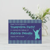 楽しいトランポリン誕生日パーティーの招待状 - 男の子用 招待状 (スタンド正面)