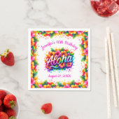 楽しいトロピカルアロハ誕生日ルアウパーティー スタンダードカクテルナプキン (インサイチュ)