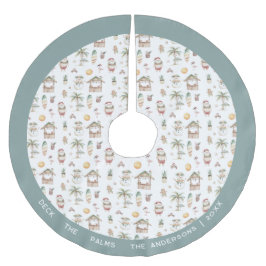 楽しいトロピカルクリスマスパーソナライズド ブラッシュドポリエステルツリースカート