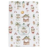 楽しいトロピカルクリスマス　パーソナライズド ミディアムペーパーバッグ (正面)