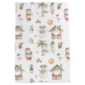 楽しいトロピカルクリスマス　パーソナライズド ミディアムペーパーバッグ (裏面)