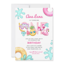 楽しいトロピカルサマービーチガール1歳誕生日写真