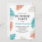 楽しいトロピカルパーム 夏の誕生日パーティー 招待状 (正面)