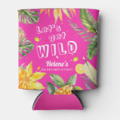 楽しいトロピカルピンクの独身最後の女祭り 缶クーラー (正面)