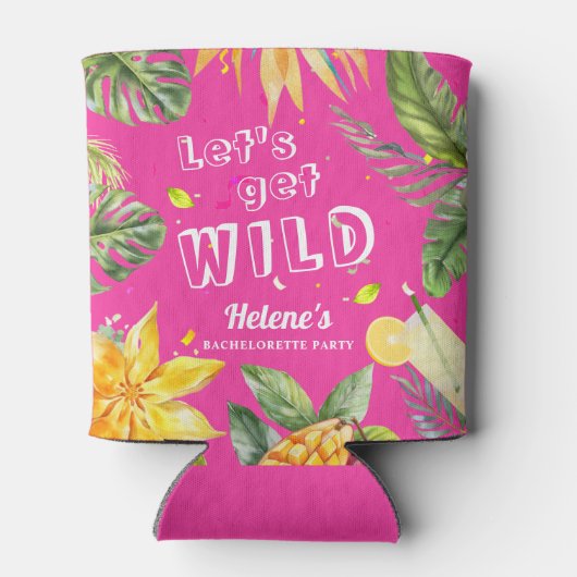 楽しいトロピカルピンクの独身最後の女祭り 缶クーラー (裏面)