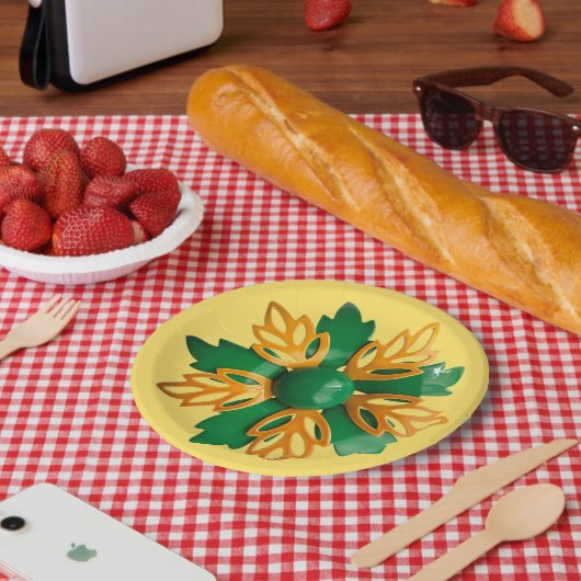 楽しいトロピカルフラワー フローラル 春 夏 誕生日 ペーパープレート (ピクニック)