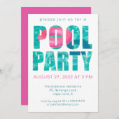楽しいトロピカルプールパーティー 招待状 (正面/裏面)