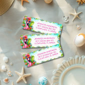 楽しいトロピカル フラミンゴ 誕生日 返送先住所 ラベル