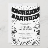 楽しいドゥードル卒業パーティー 招待状 (正面)