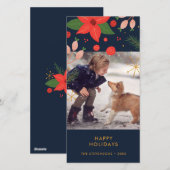 楽しいドゥードル花飾り | フォトホリデーカード シーズンカード (正面/裏面)