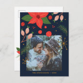 楽しいドゥードル フラワー | 写真 ホリデー カード (正面/裏面)