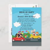 楽しいドライブバースデーパレードパーティー ポストカード (正面/裏面)