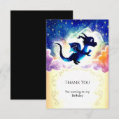 楽しいドラゴンのお誕生日おめでとう サンキューカード (正面/裏面)