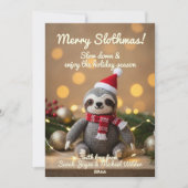 楽しいナマケモノ メリー・スロスマス クリスマス ホリデーカード (正面)