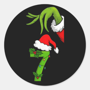 楽しいナンバー7 クリスマス 67 シックスセブン ミーム クリスマス メンズ ラウンドシール