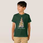 楽しいニャットマス ネコ クリスマスツリー Tシャツ (正面フル)