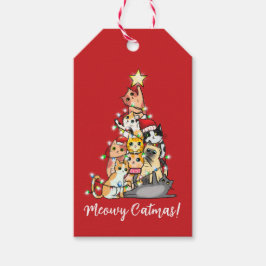 楽しいニャークリスマス ねこ クリスマスツリー オリジナルデザイン ギフトタグ