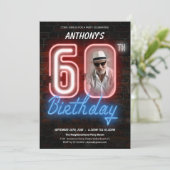 楽しいネオンレトロ60歳誕生日パーティー 招待状 (スタンド正面)