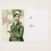 楽しいノールジェーンオーステンインスパイアシルバーギフトラベル (正面&裏面)