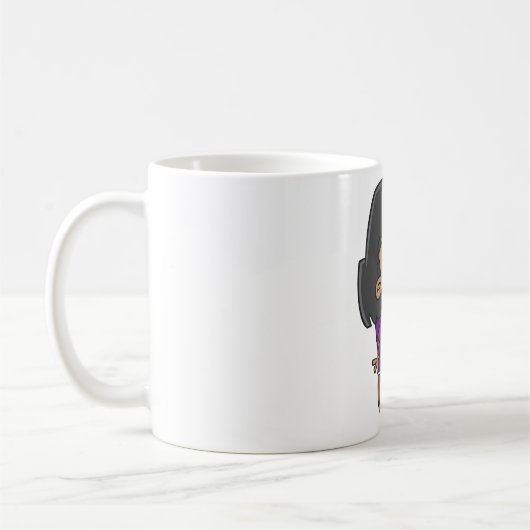 楽しいハイキングガール自然探検家 コーヒーマグカップ (左)