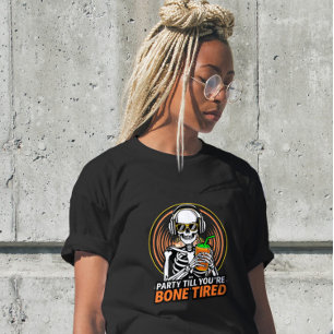 楽しいハッピースケルトンパーティー恐竜Tシャツ Tシャツ